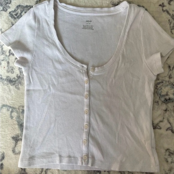 Aerie Button-Up Ribbed Top - Picture 1 of 4